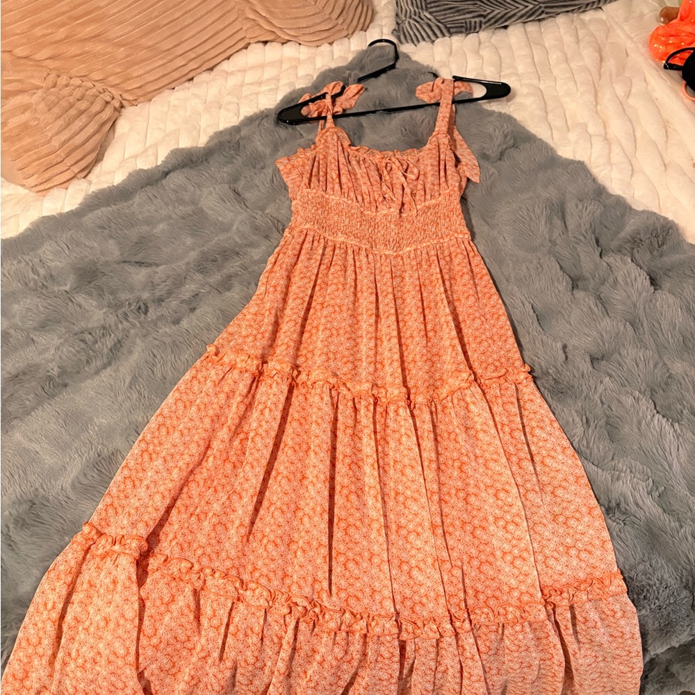 Trixxi Vibrant Orange Floral Dress